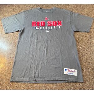 Majestic MLB Boston Red Sox Baseball T-Shirt Gray Men's Size Medium